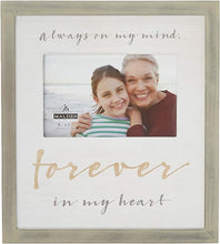 Load image into Gallery viewer, Picture Frame - "Always on my mind. Forever in my heart." - Wooden Frame with White Mat - 4"X6" Photo - 11"X10" Frame