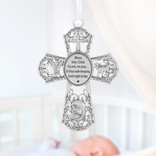 Load image into Gallery viewer, Ornament - Cross - "Bless this child..." - Multiple Colors Available