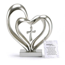 Load image into Gallery viewer, Marriage Takes Three - Double Hearts woven with Cross