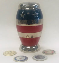Load image into Gallery viewer, Keepsake Urn - Stars and Stripes - Add branch emblem